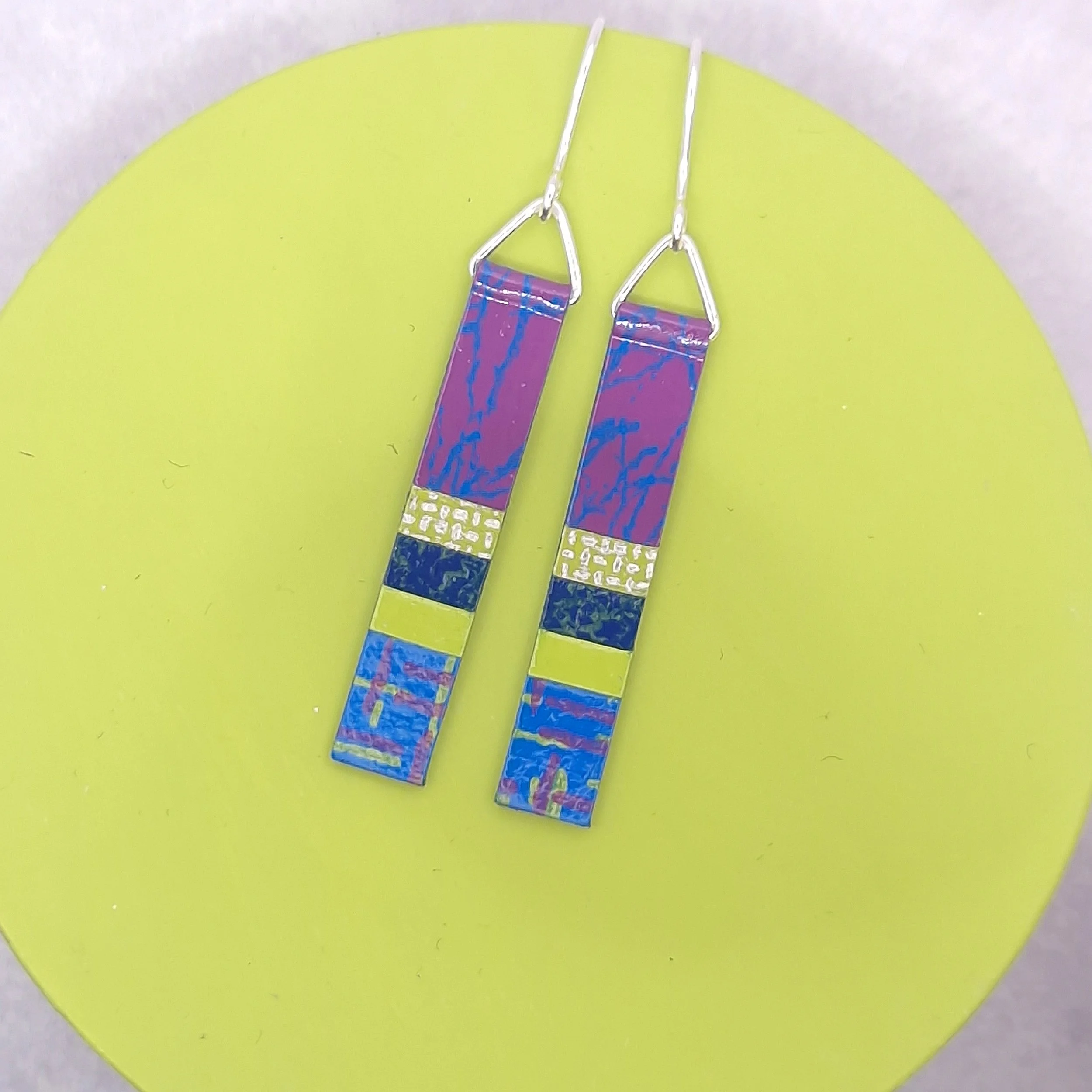 Long Slim Earrings - Blue Violet