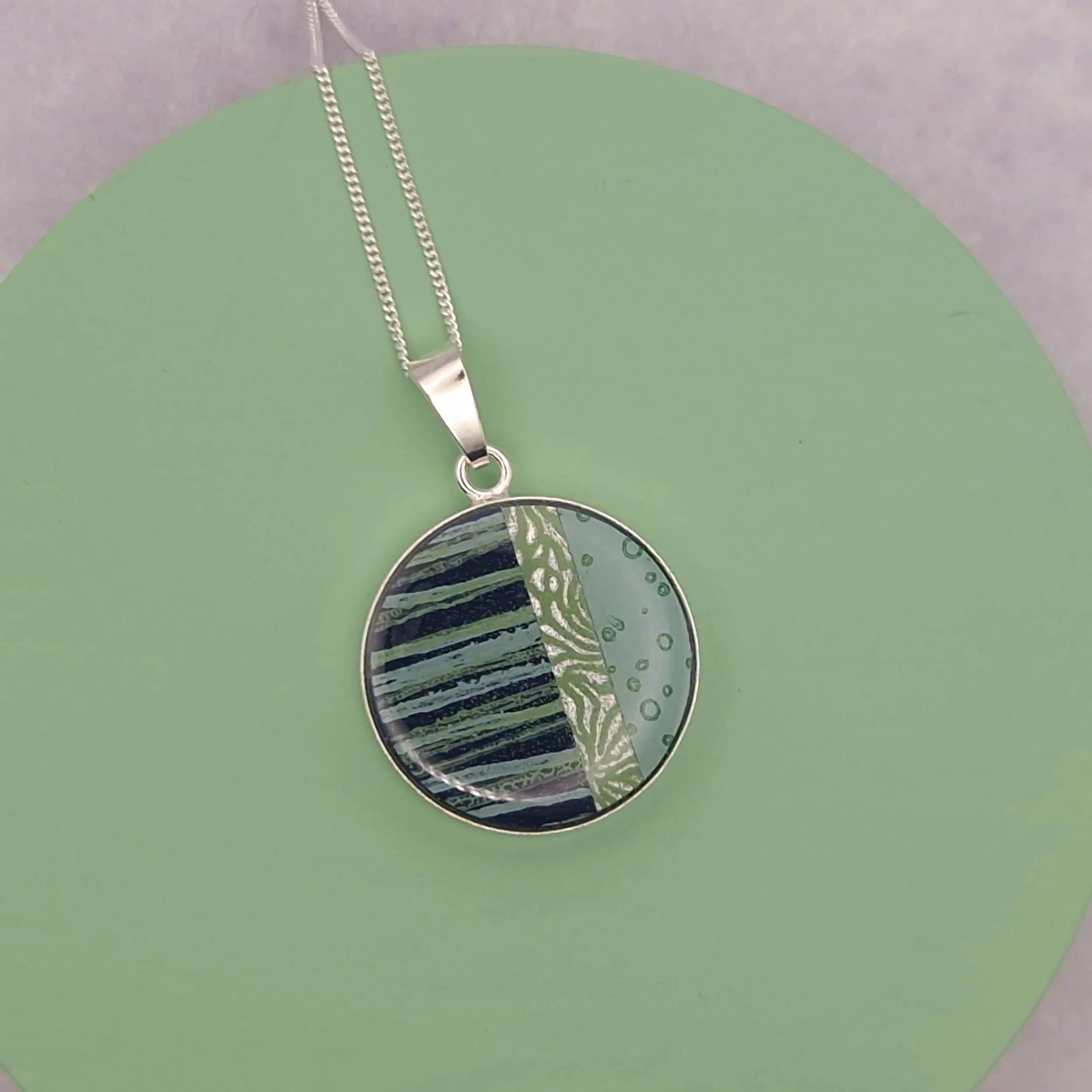 Circle Pendant - Sea Green