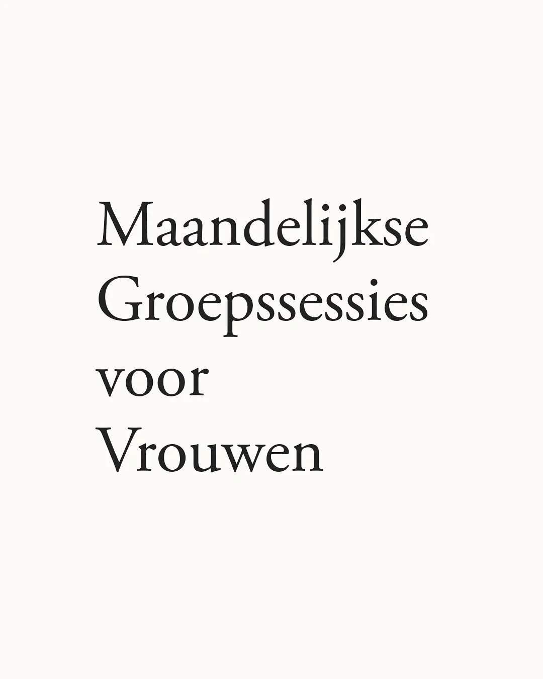 In deze groepssessies wordt zichtbaar wat er bij je op de onderstroom leeft. Wat je misschien niet kon voelen, niet durfde aan te kijken of niet wist dat het er zat, kan door dit proces omhoog komen.

Ik werk 1:1 met &eacute;&eacute;n van de vijf vro
