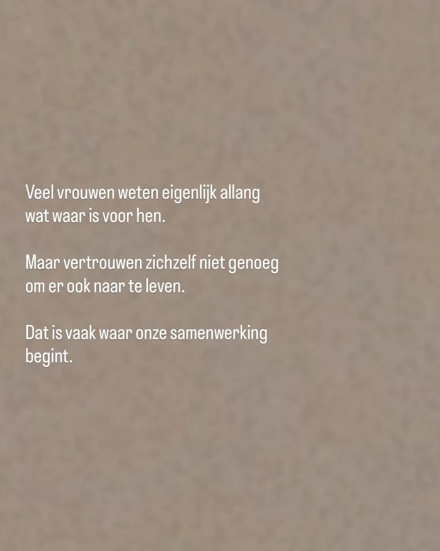 Pas wanneer je stopt met jezelf verlaten, verandert je leven. 

~

Ben jij dit? Boek een gratis 30 min online afstemsessie om samen te onderzoeken waar jij &eacute;igenlijk (op de onderstroom) in vastloopt. 🪞

#takingownership