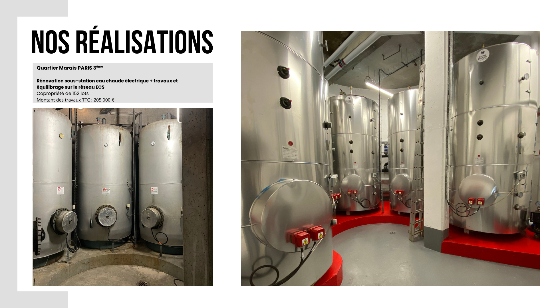 Rénovation d'une production d'eau chaude électrique.