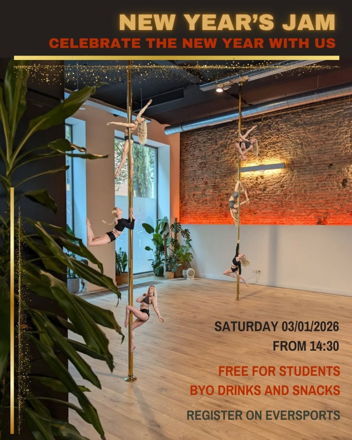 🧡 New Year's Jam 🧡

Let's kick off the New Year in the best way possible! Join us for a low-key pole jam, or just relax, hang out and get to know each other better!

🗓️ EVENT DETAILS:
Saturday 03/01/2026, starting from 14:30
Free for all current s