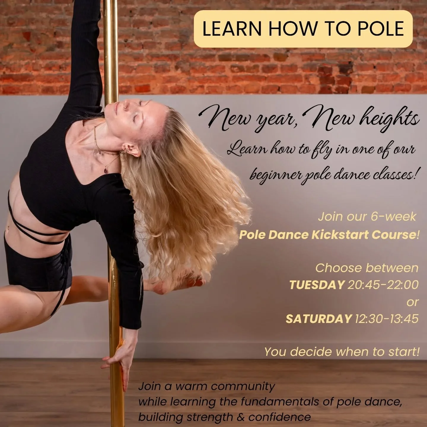 Always wanted to learn how to Pole Dance? We&rsquo;ve got you covered! ✨

Starting this January, you can join our 6-week Pole Dance Kickstart course, specifically designed for those with zero experience who are ready to master their first spins and t