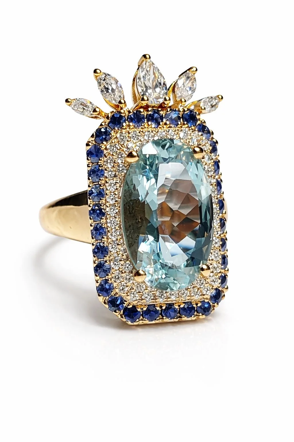Bague Her Majesty Aigue marine et saphir