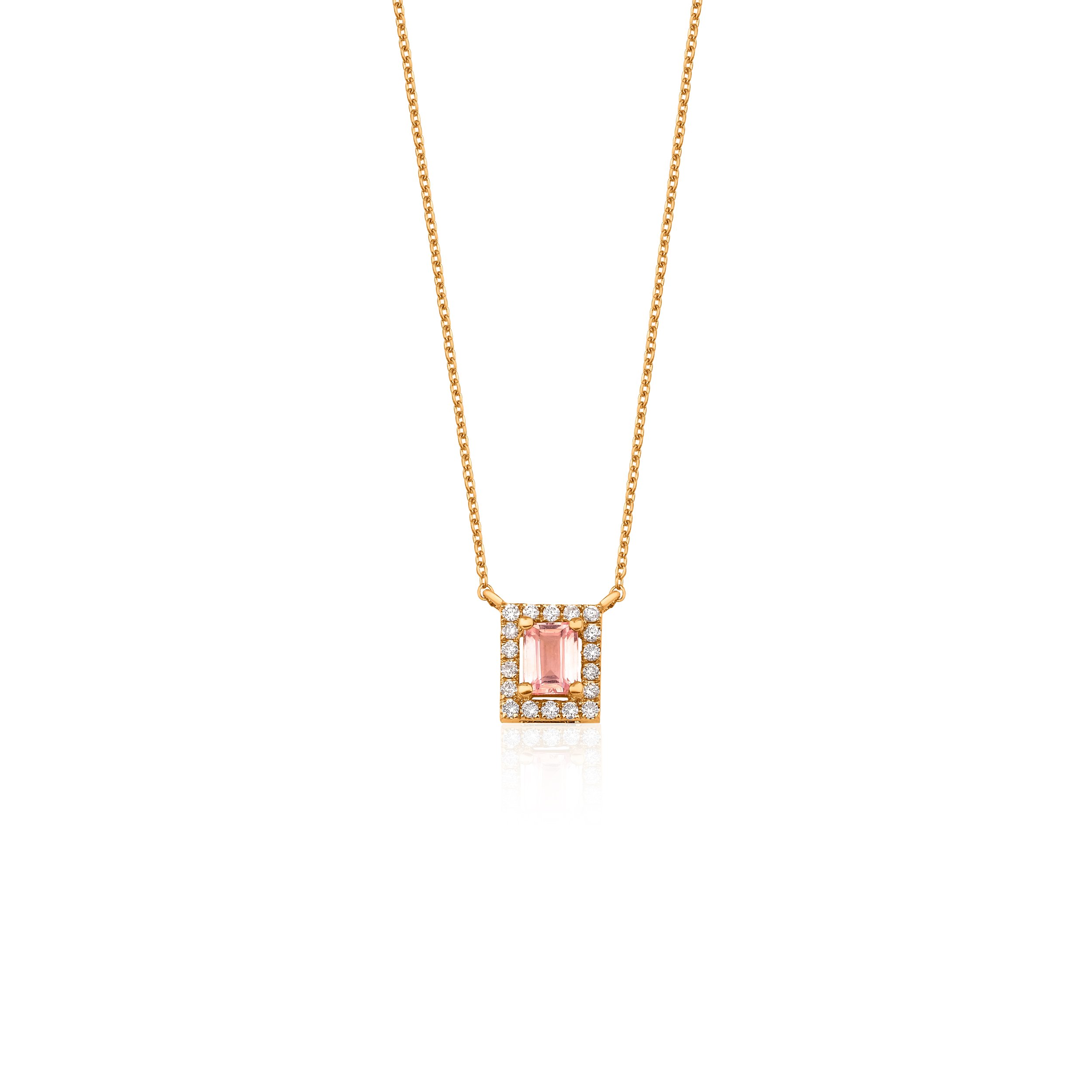 Collier Saphire baguette
