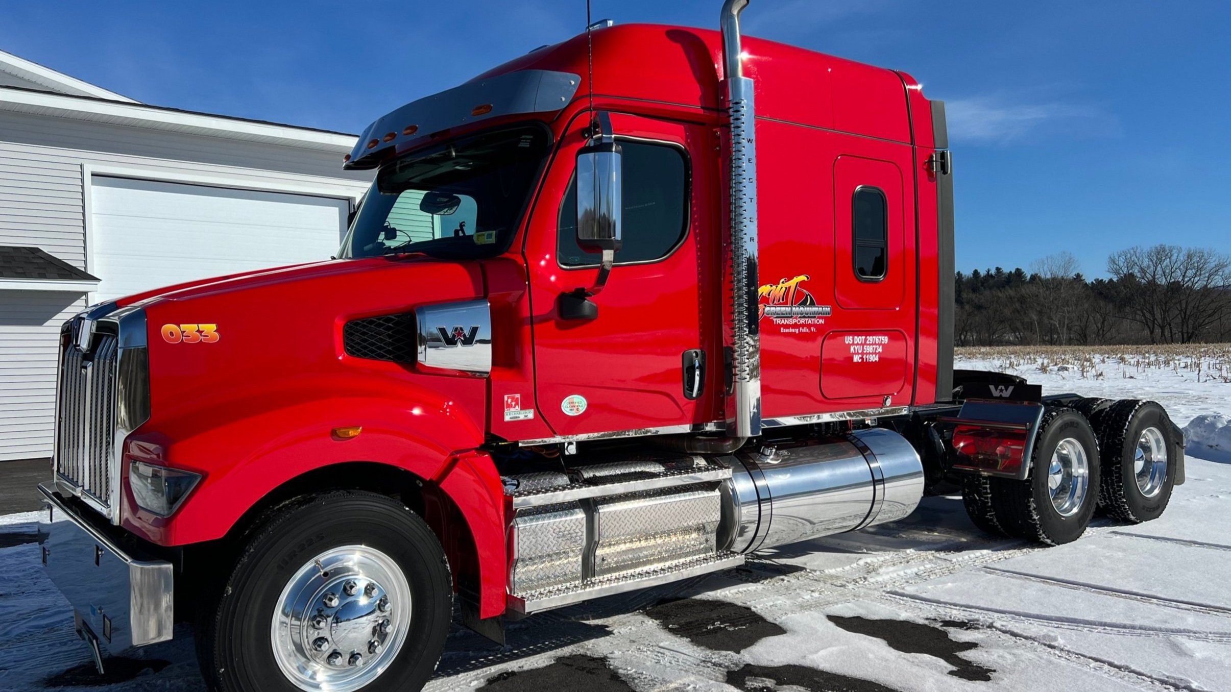 Clean Semi-Truck Professional Detailed by Gloss Guru, VT in Enosburg Vermont, Franklin County. 