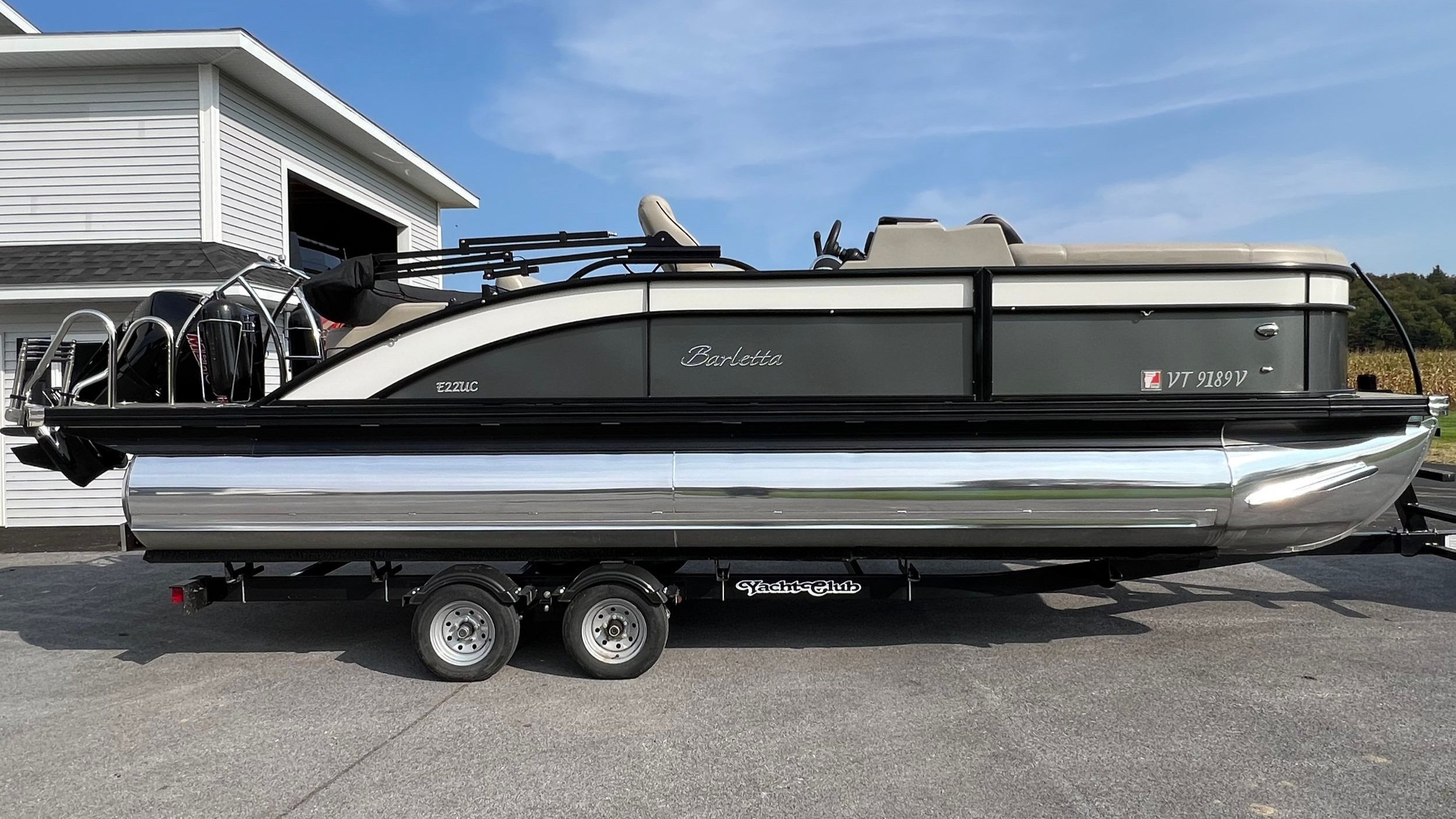 Clean Pontoon Boat Professional Detailed by Gloss Guru, VT in Enosburg Vermont, Franklin County. 