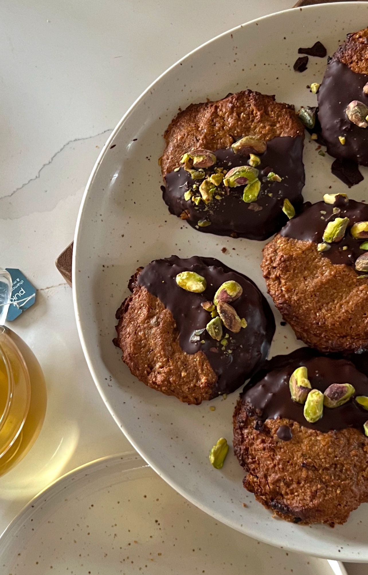 Date, tahini and choc chip cookies