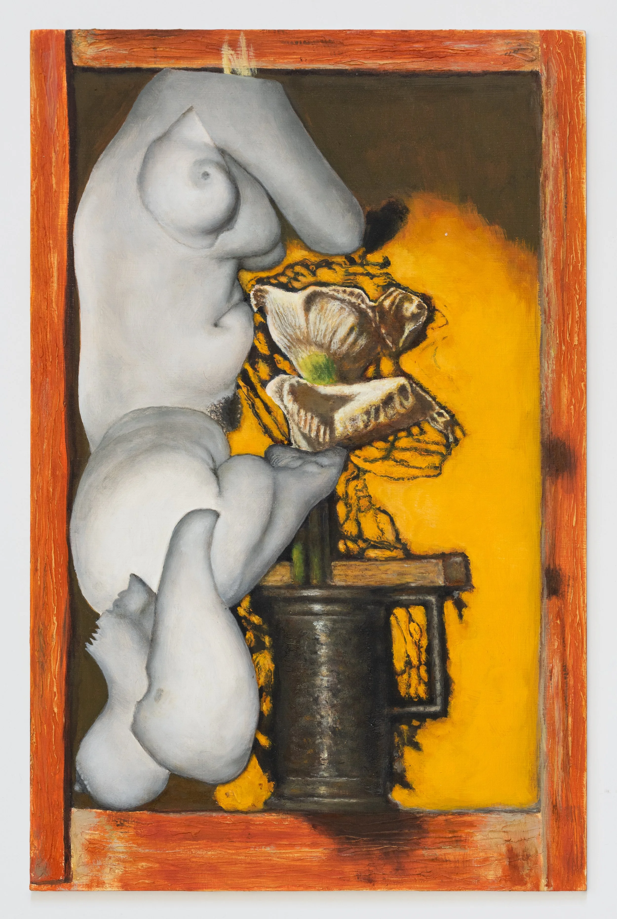 Still Life with Flowers (Troubled Peto), 2026, 14 x 9 inches, oil paint on dibond