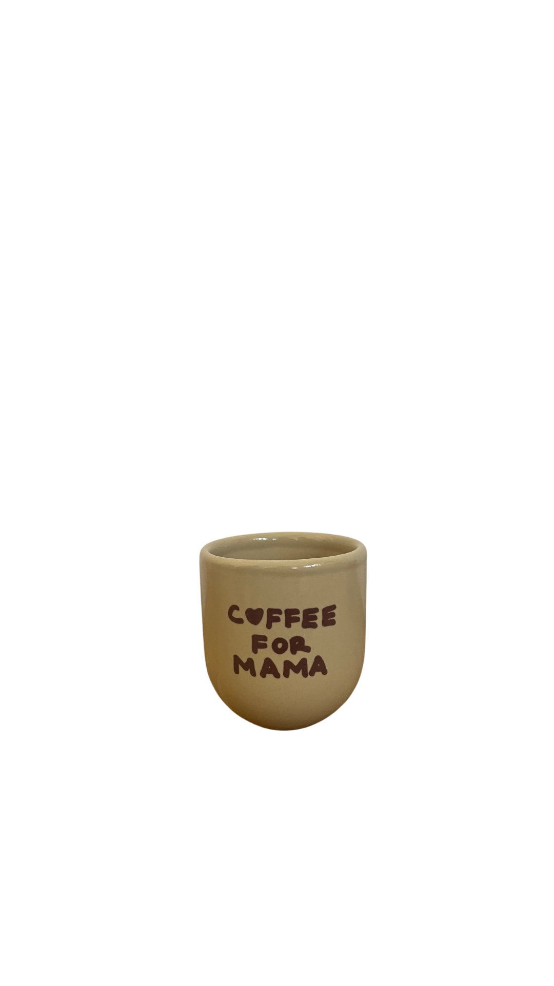 Handgefertigte Keramiktasse mit „Coffee for Mama“-Aufschrift, ca. 8 x 8 x 8 cm, spülmaschinenfest – jedes Stück ein liebevolles Unikat