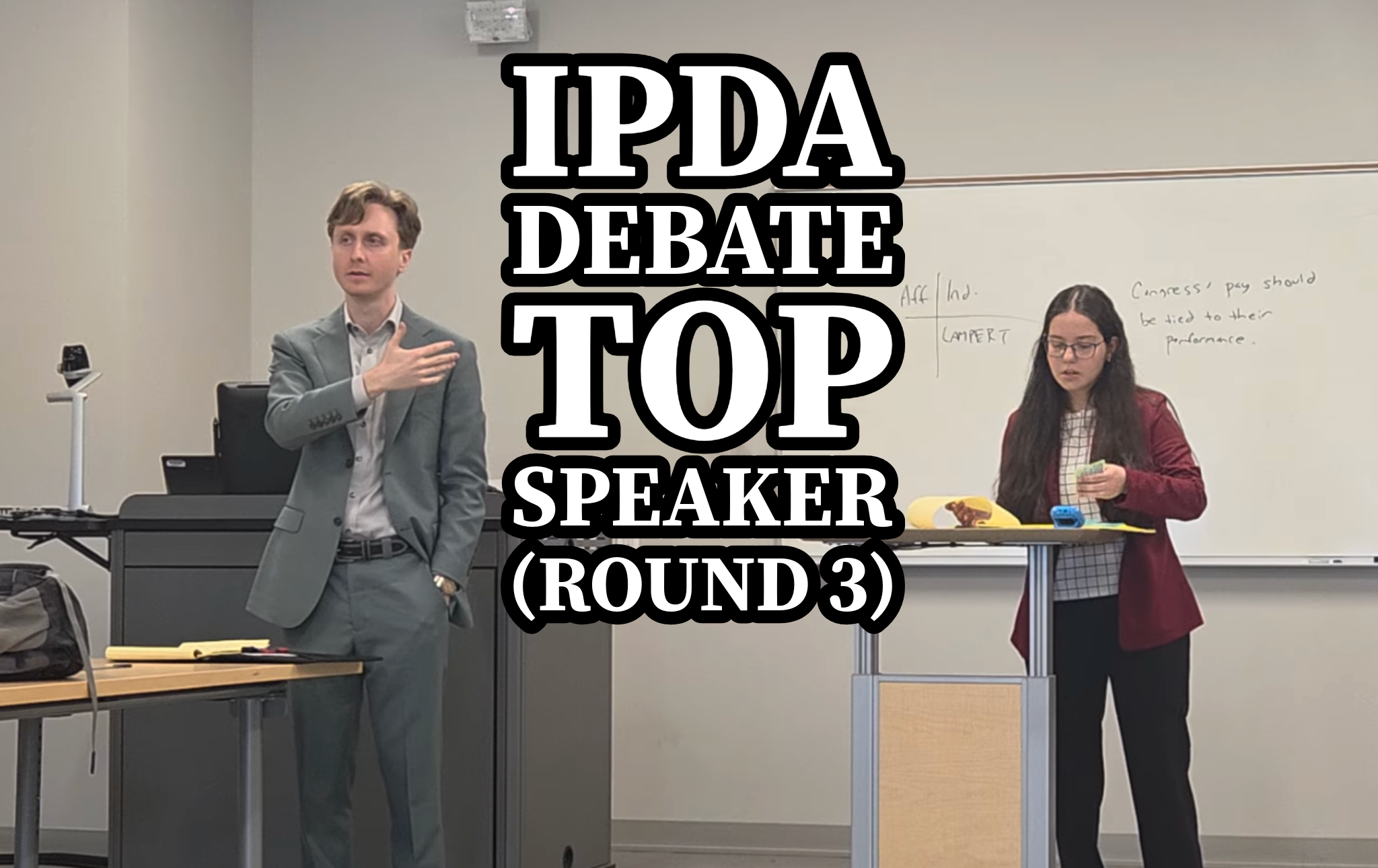 Iain won his third preliminary round at the 2026 IPDA national championship on a debate about reforming Congressional pay.