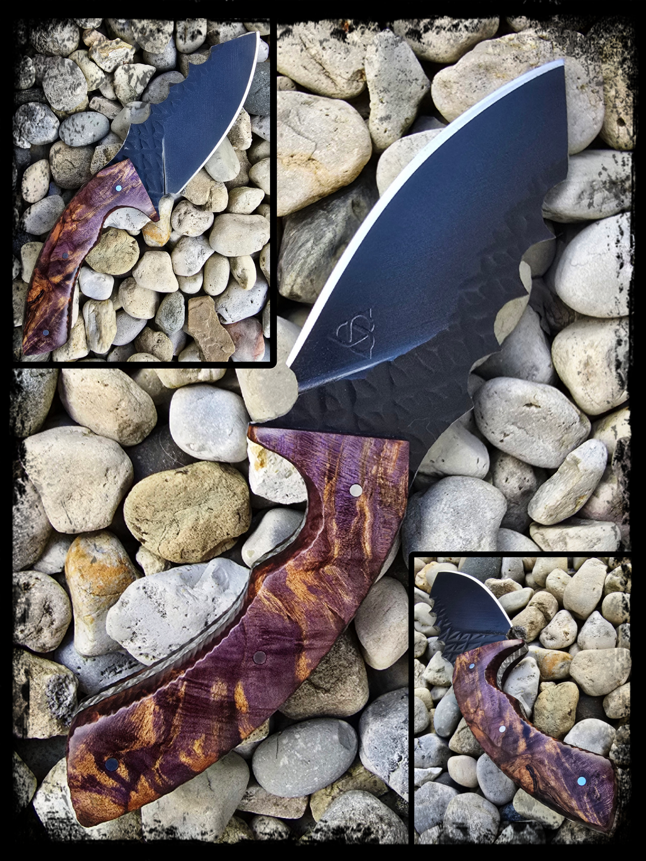 custom EDC knife made from carbon steel by gordian key forge