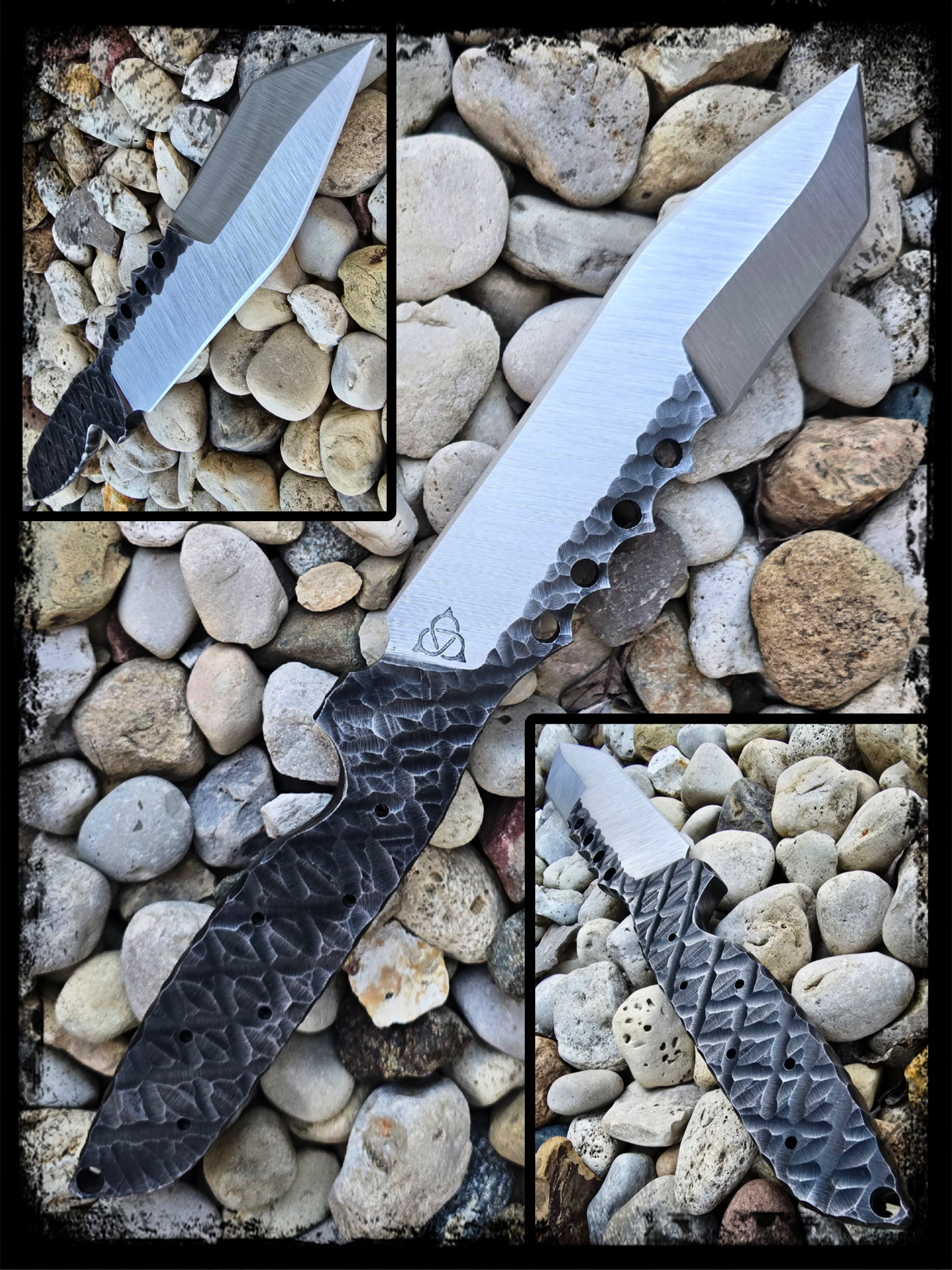 custom EDC knife made from carbon steel by gordian key forge