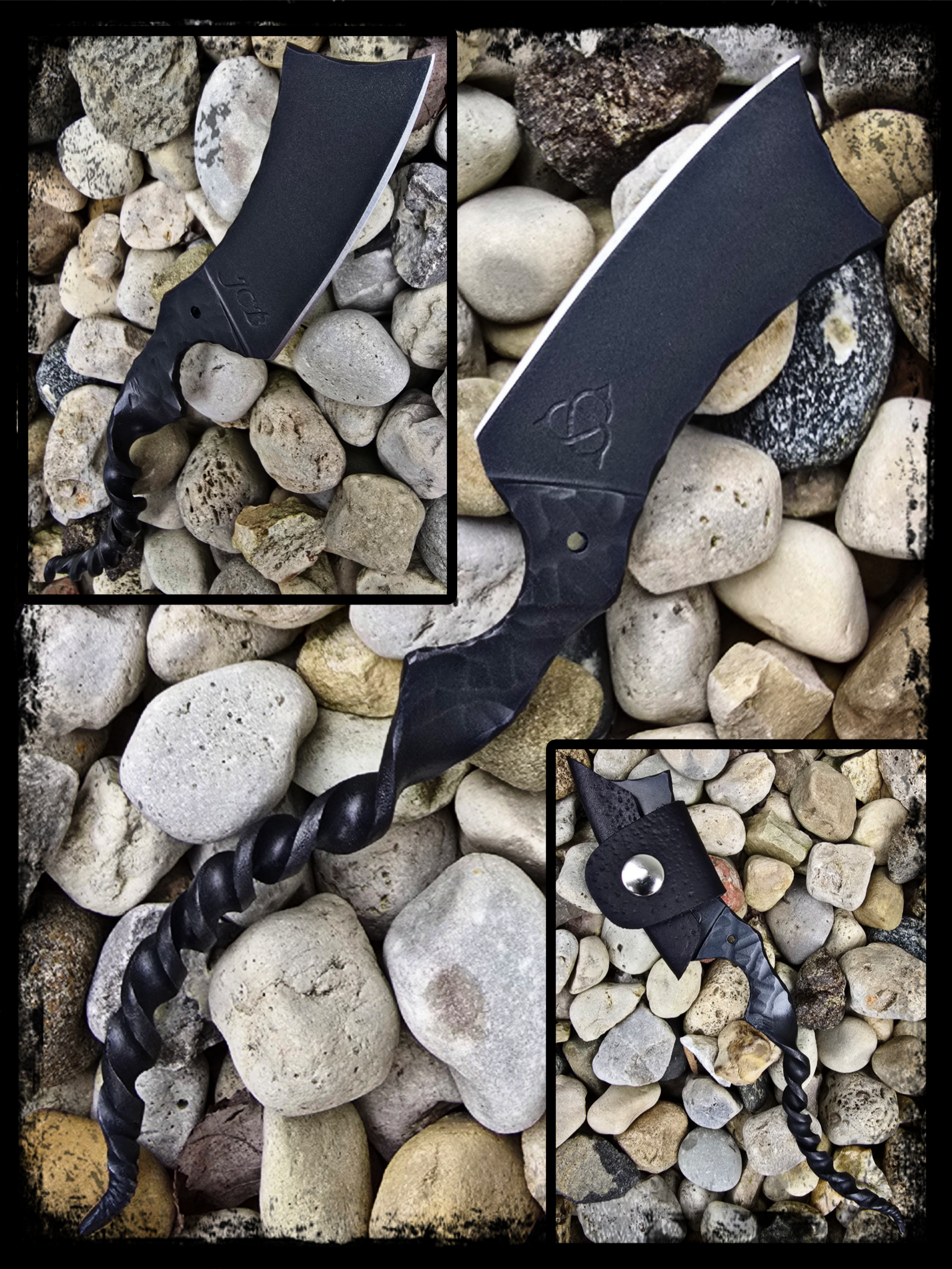 custom straight razor made from carbon steel by gordian key forge