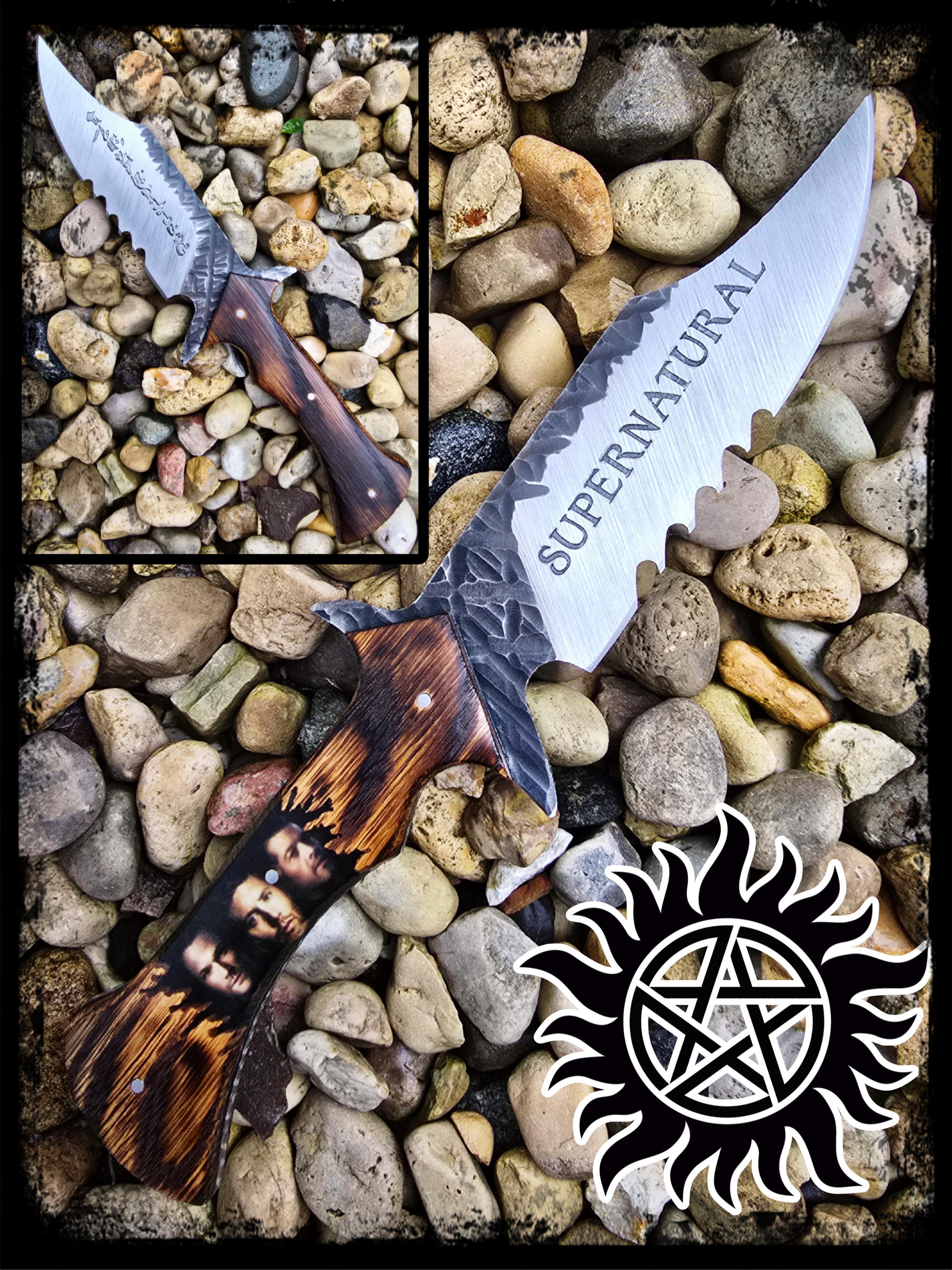 custom supernatural winchester knife made from carbon steel by gordian key forge
