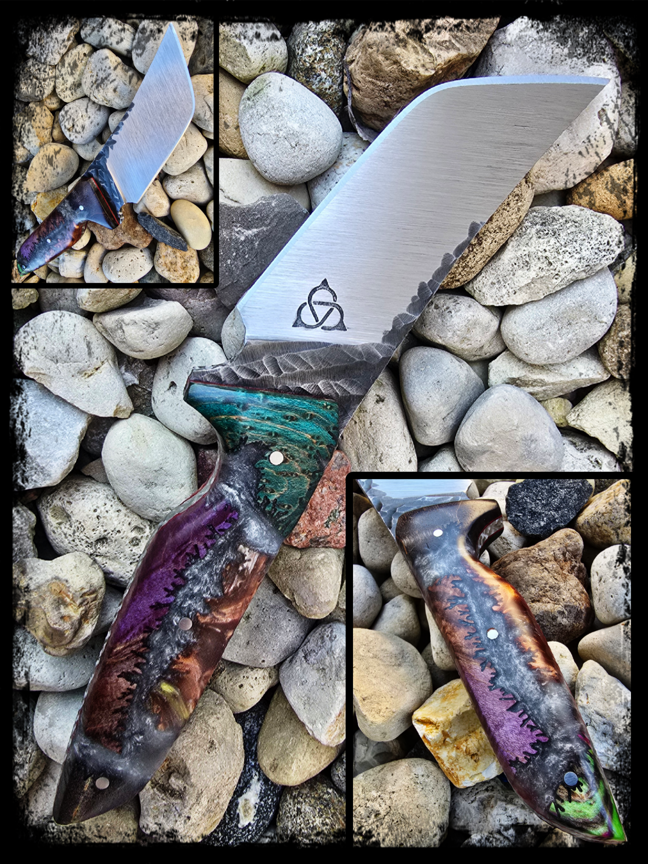 custom EDC knife made from carbon steel by gordian key forge