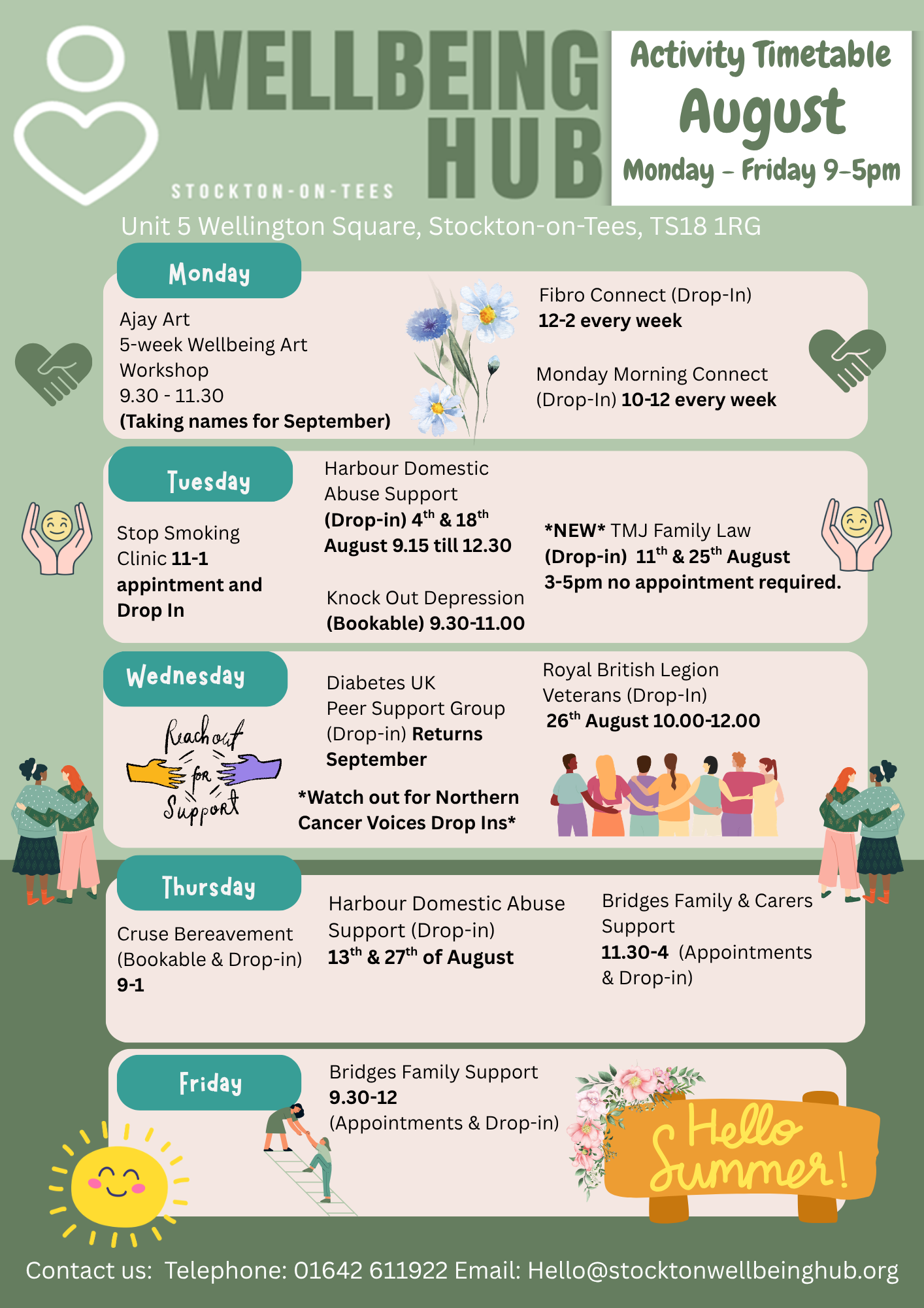 August Timetable