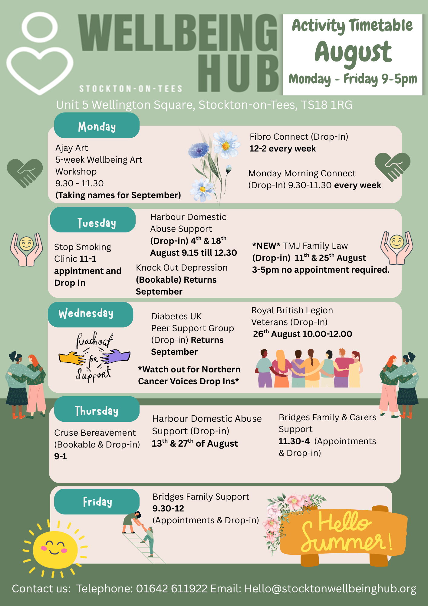 August Timetable