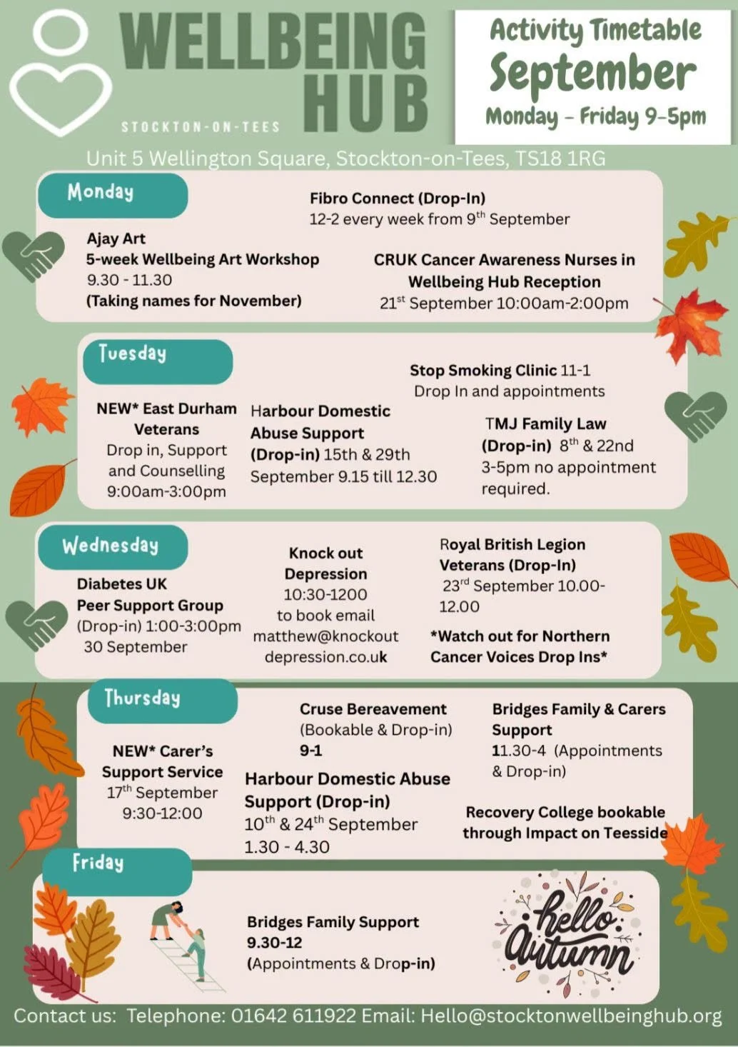 September Timetable
