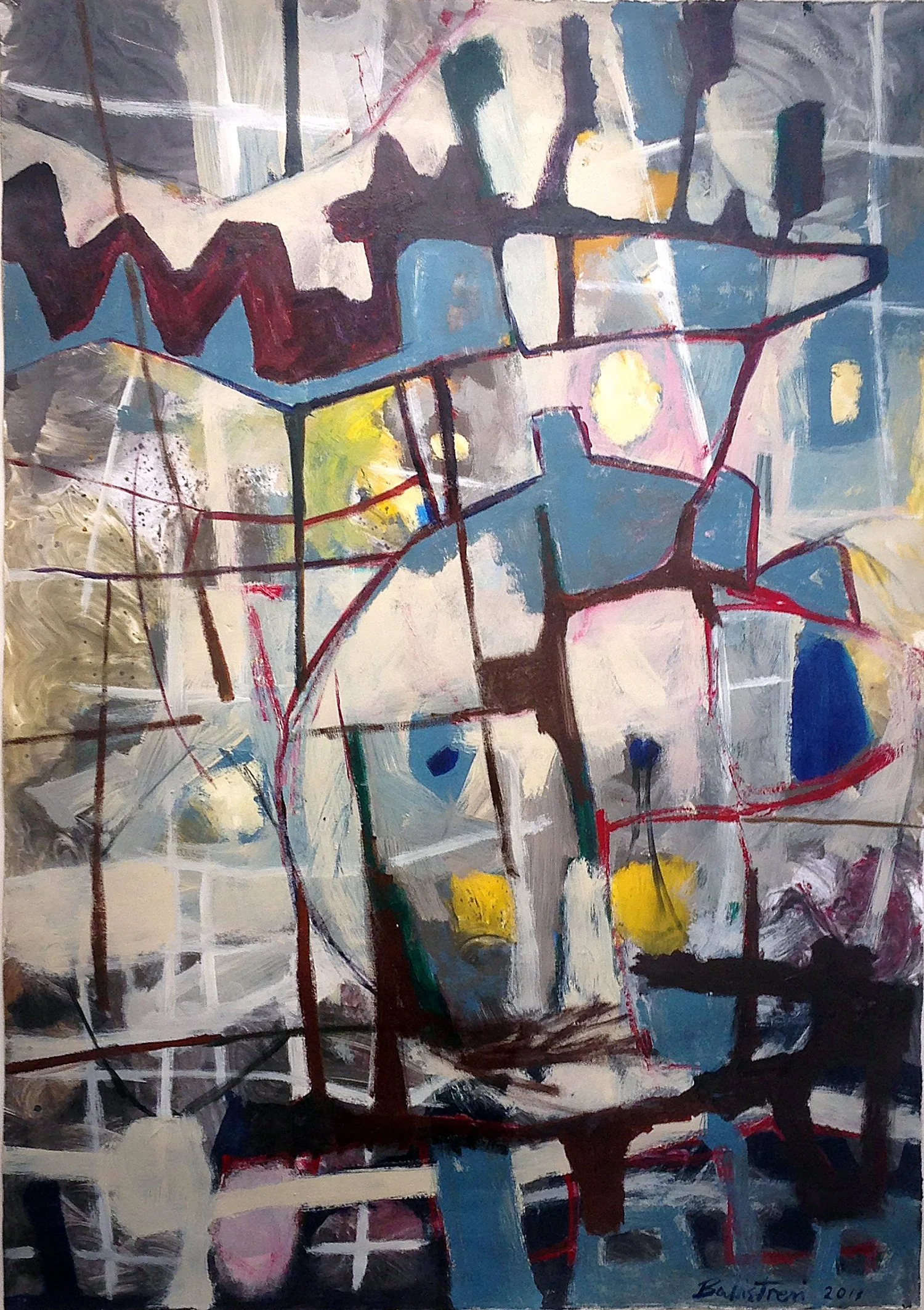 Sail or Swim , 2014, From the By and Large series  Acrylic on paper, 47" x 34"
