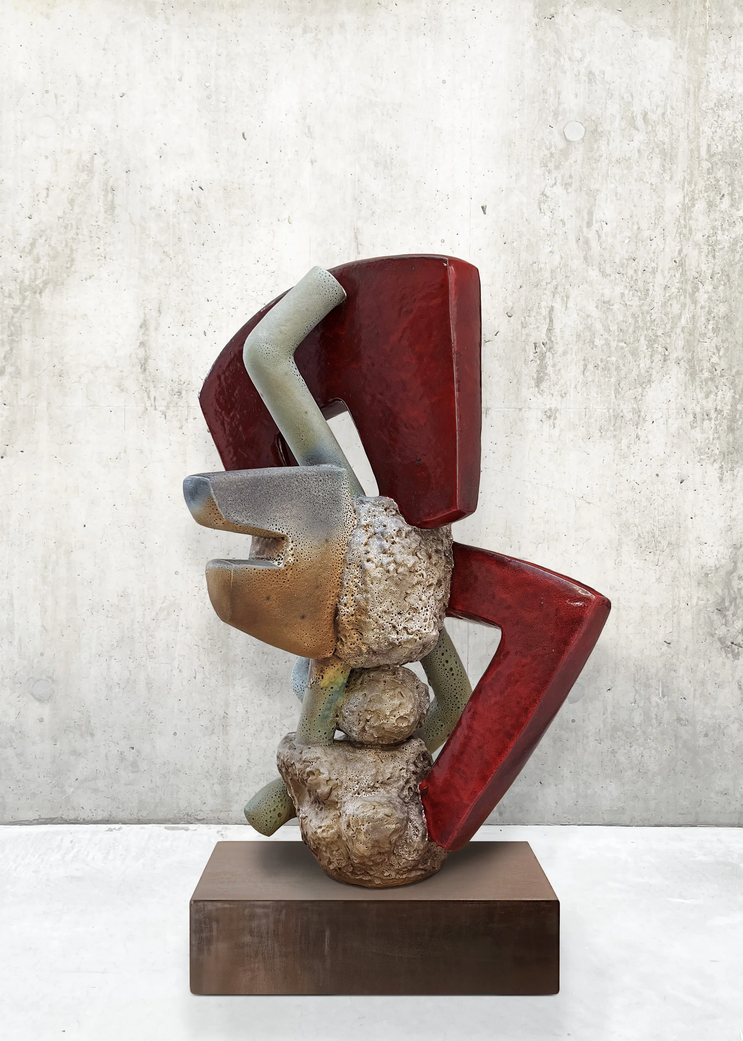  102425  
 
Stoneware, gas fired, 43" x 36" x 27," 2025