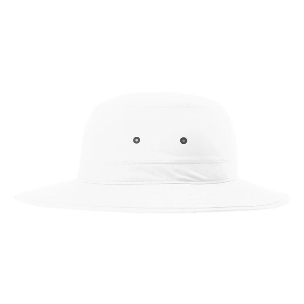 Side profile of White Richardson 909 Booney Hat with breathable eyelets and unstructured crown