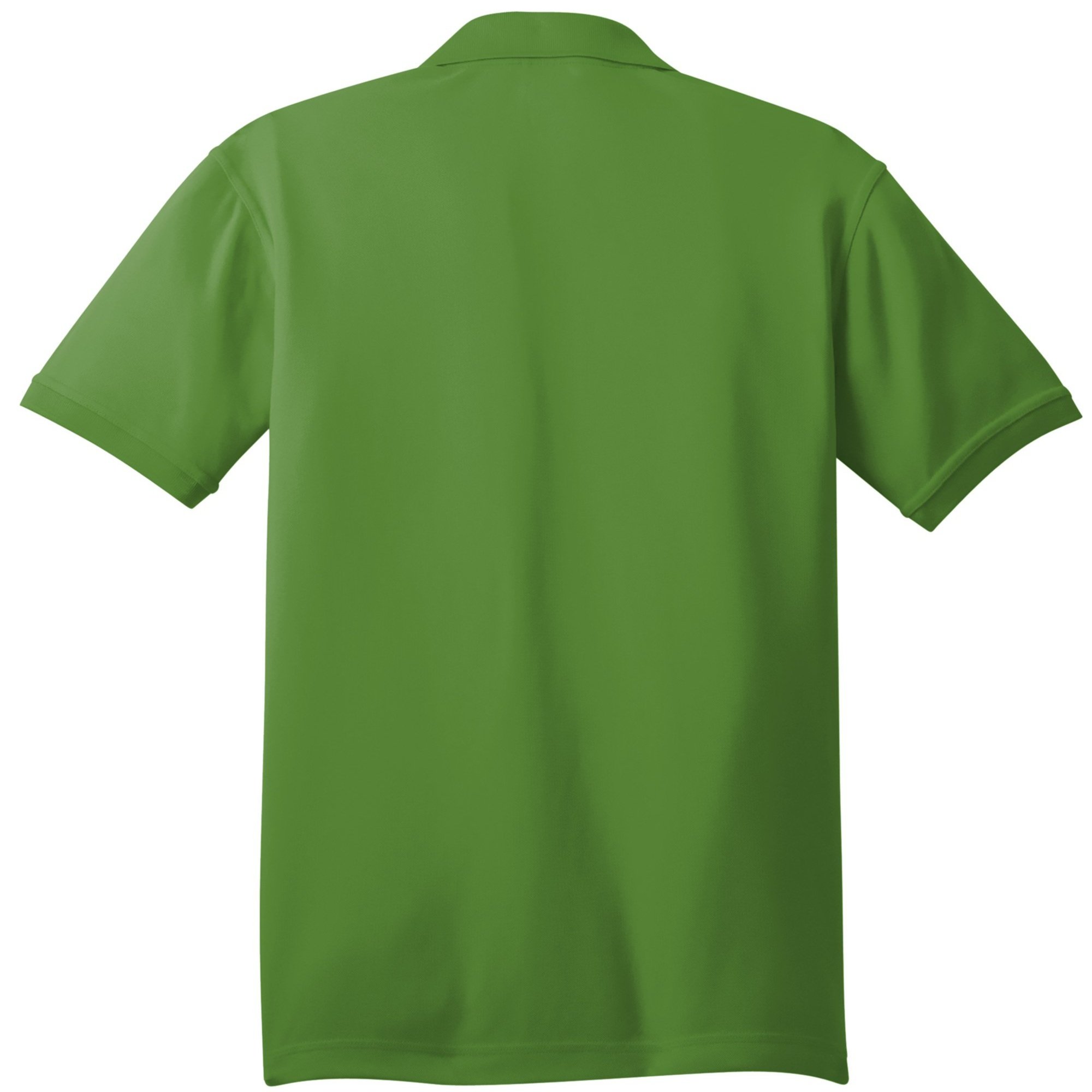 OGIO Caliber2.0 Polo in Gridiron Green, shown from back, featuring 3-button placket and tonal OGIO sleeve logo.