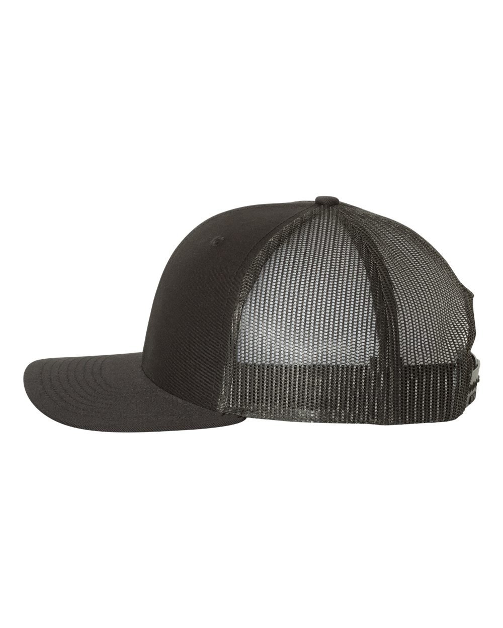 Richardson 112R Trucker Hat in Black shown from side