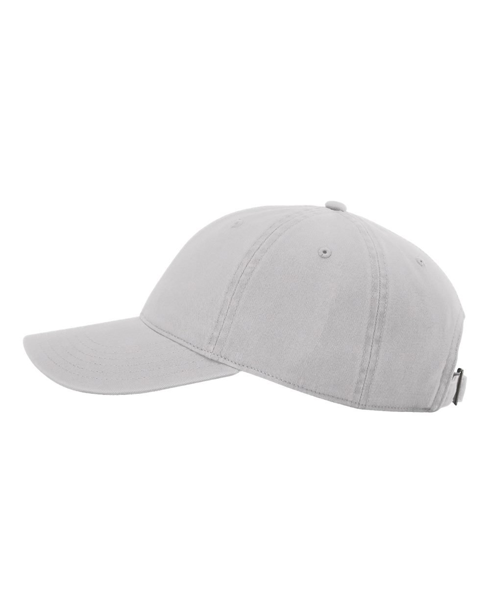 Richardson 326 Hat in Grey, side view showing soft brushed cotton finish