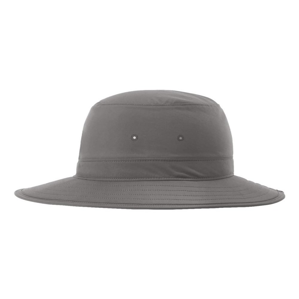 Side profile of Charcoal Richardson 909 Booney Hat with breathable eyelets and unstructured crown
