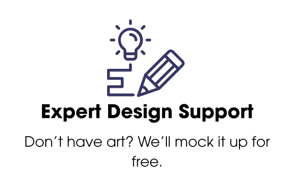 Icon illustrating design support services for custom branded products