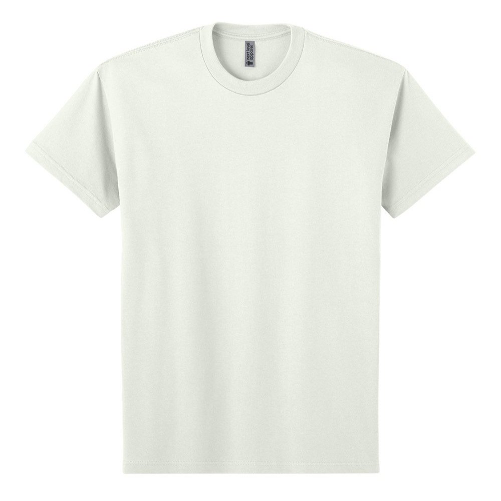 Next Level 7200 heavyweight tee in Bone, shown from front with relaxed drop-shoulder fit