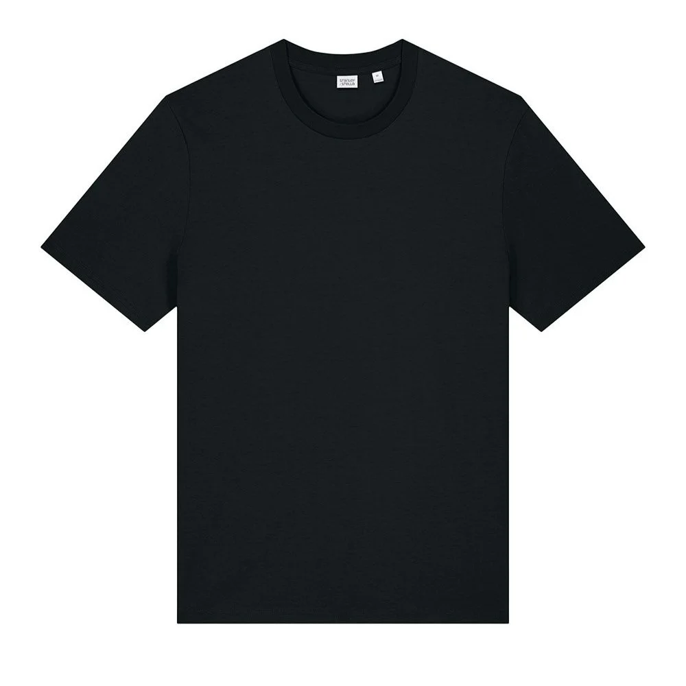 Stanley/Stella Creator 2.0 unisex t-shirt in Black, front view with classic crewneck and smooth print surface