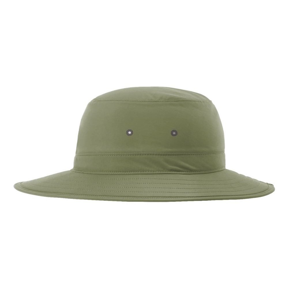 Side profile of Moss Green Richardson 909 Booney Hat with breathable eyelets and unstructured crown