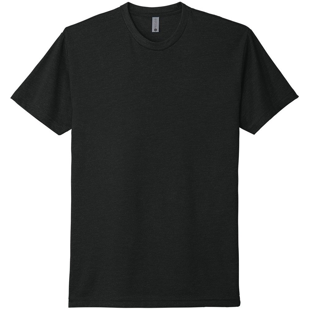 Next Level 6210 CVC crew neck t-shirt in Black, featuring a retail fit and soft cotton-poly blend.