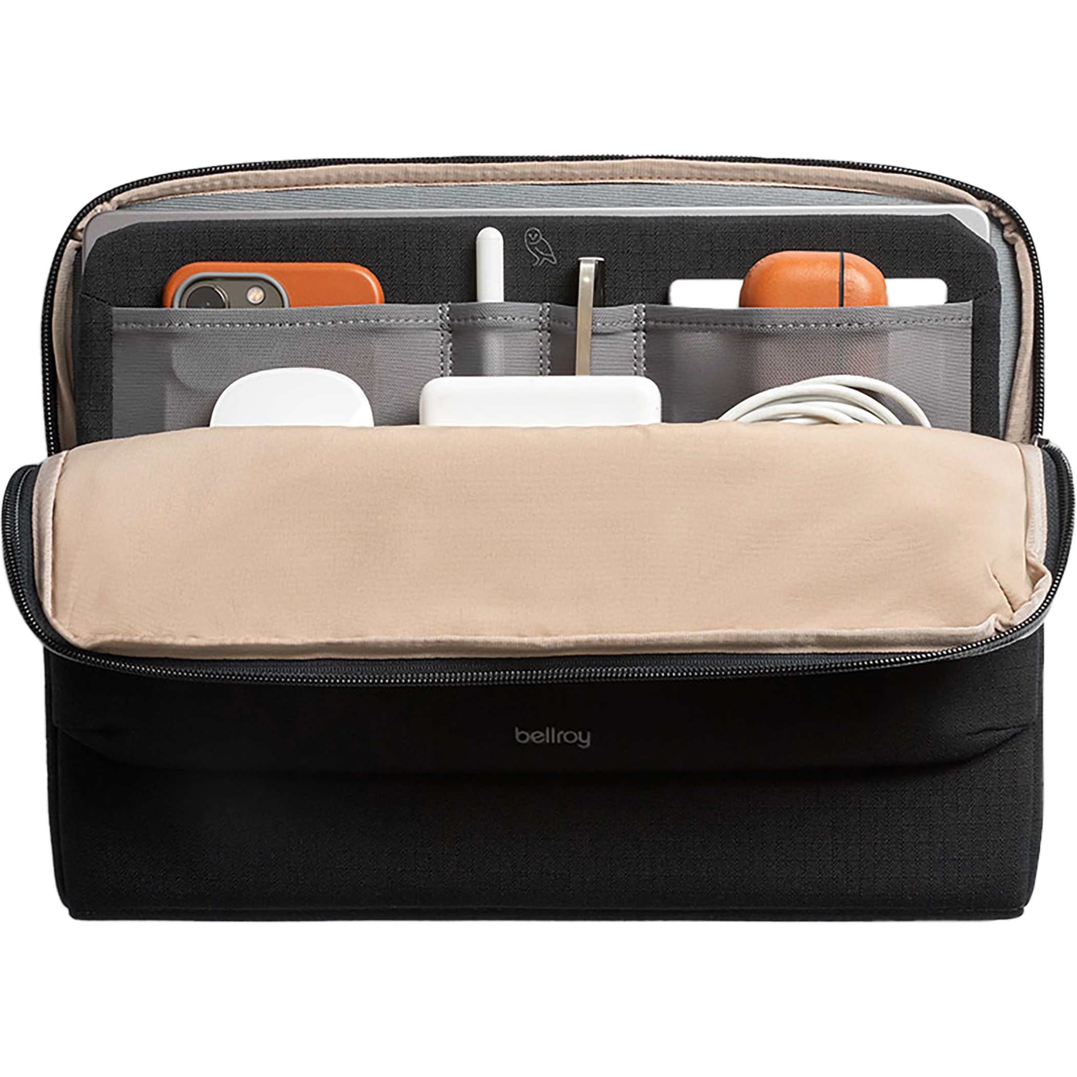 Open Bellroy 16" Laptop Caddy showcasing organized tech gear