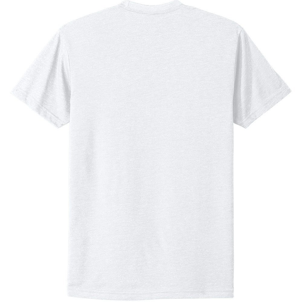 Back side of Next Level 6210 CVC crew neck t-shirt in White, featuring a retail fit and soft cotton-poly blend.