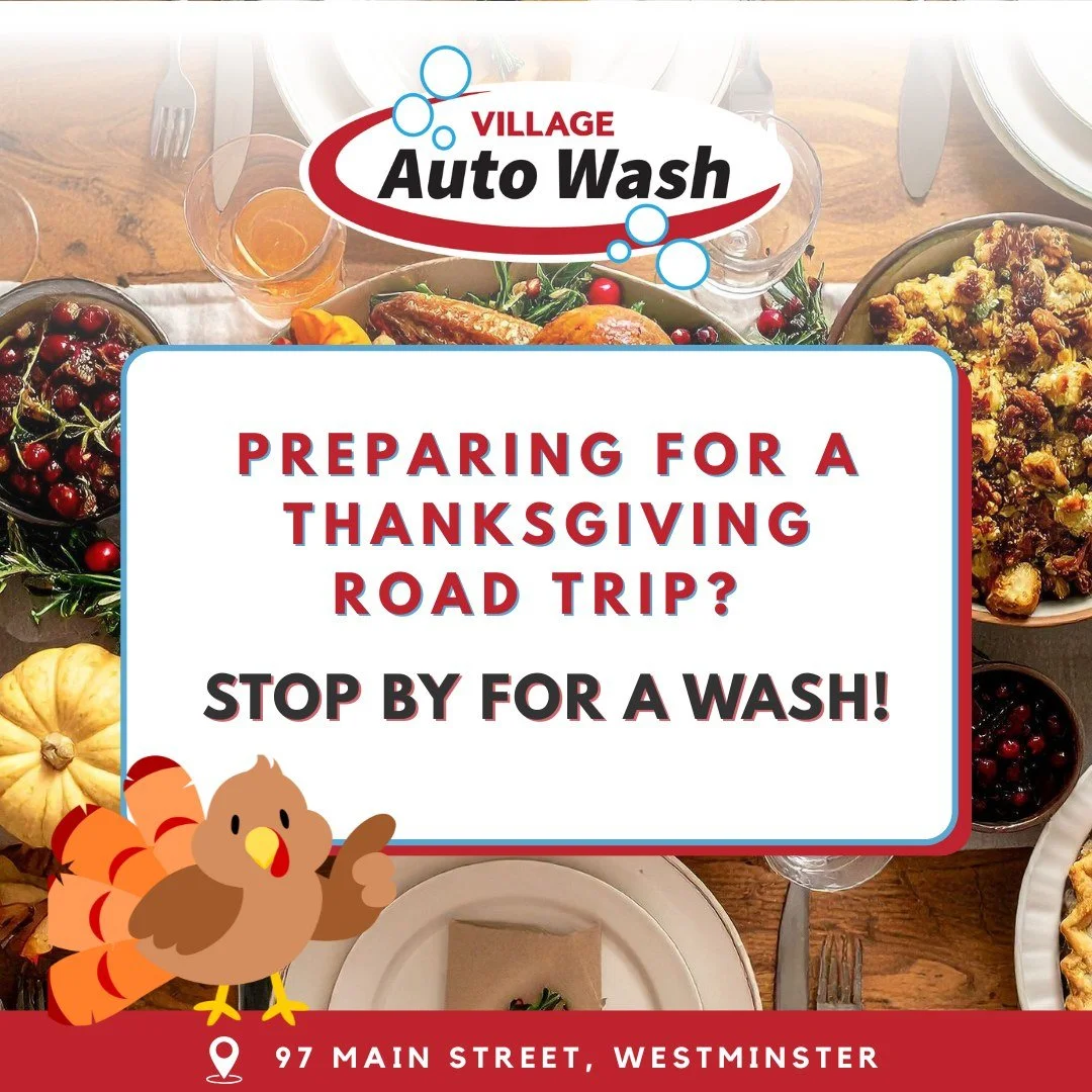 🦃 Getting ready for that Thanksgiving road trip? Don't show up to the family dinner in a filthy vehicle! 🚘 Roll through our touch-free wash 24/7/365 for a quick, ✨sparkling clean. Village Auto Wash is a brand new state-of-the-art touch-free car was