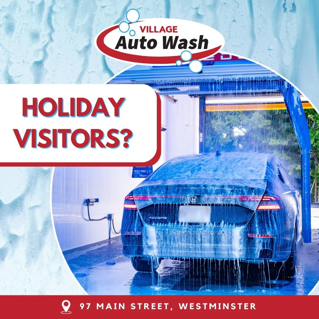 🚘 Visitors coming from out of town? When this happens at my house, they always seem to want to go for a ride to see the local sights. ✅ Make sure your vehicle is ready! Village Auto Wash is open 24/7, so when you have a minute (or 6) somewhere on yo