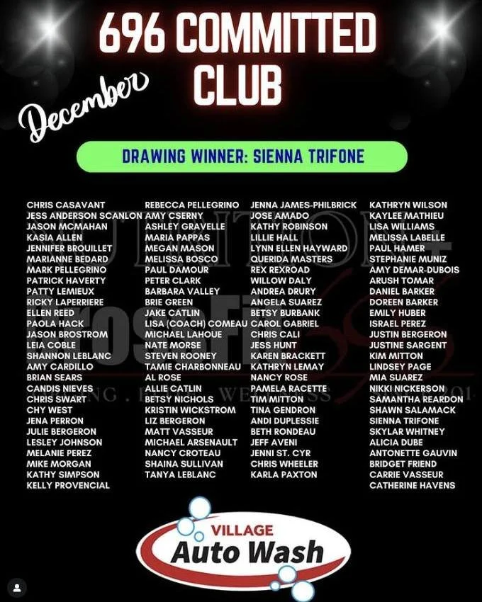 Village Auto Wash recently partnered with @crossfit696 as the December sponsor for their Committed Club--members who show up, check in and work out at least 14 times in the month. Look at that! 🏋 107 Crossfit 696 members locked in their spot in Dece