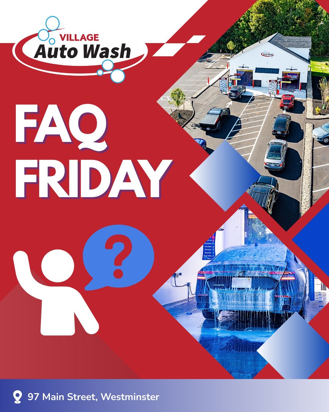 FAQ FRIDAY 💧

Q: I'm new to Village Auto Wash. What should I do first?

A: Start by downloading the Village Auto Wash Mobile App! We'll give you a ✨ FREE Top Wash ✨ on your birthday just for signing up. It's the easiest way to manage your washes, tr
