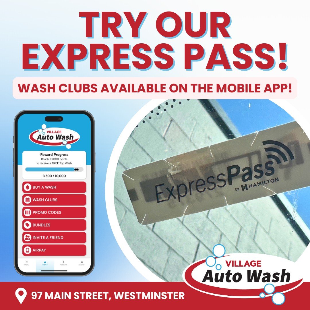 Wash Club members &mdash; this one's for you! 🙌

Did you know you can make your visits even smoother with a Wash Club Express Pass? It's an RFID windshield tag that lets you drive right up and go straight in &mdash; no fumbling with your phone or me