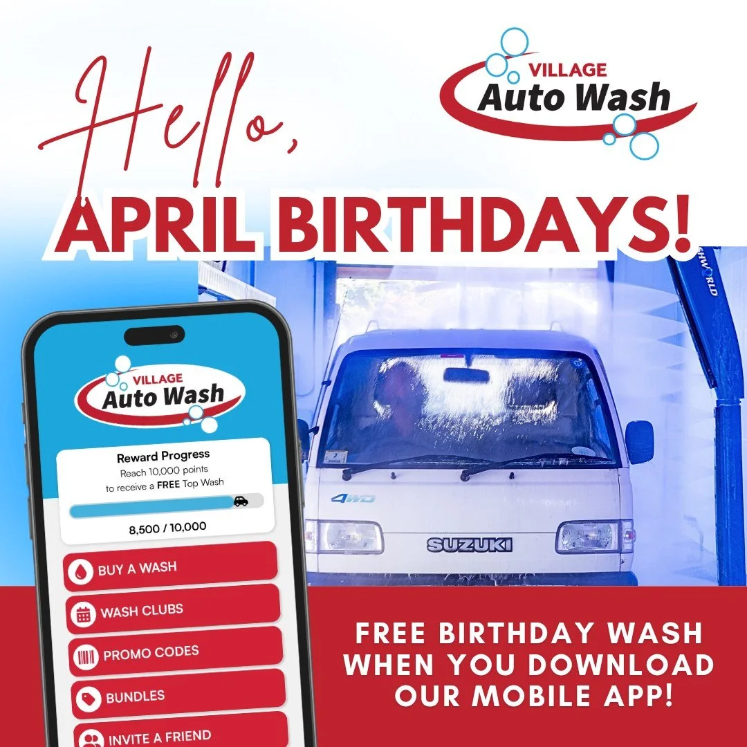 APRIL BIRTHDAY? 🎉🌸 April showers bring&hellip; birthday flowers! 🌸🎂 If this is your birthday month, we're celebrating YOU with a FREE TOP WASH on the house. Spring is the perfect time to shed the winter grime and show off your vehicle's shine &md