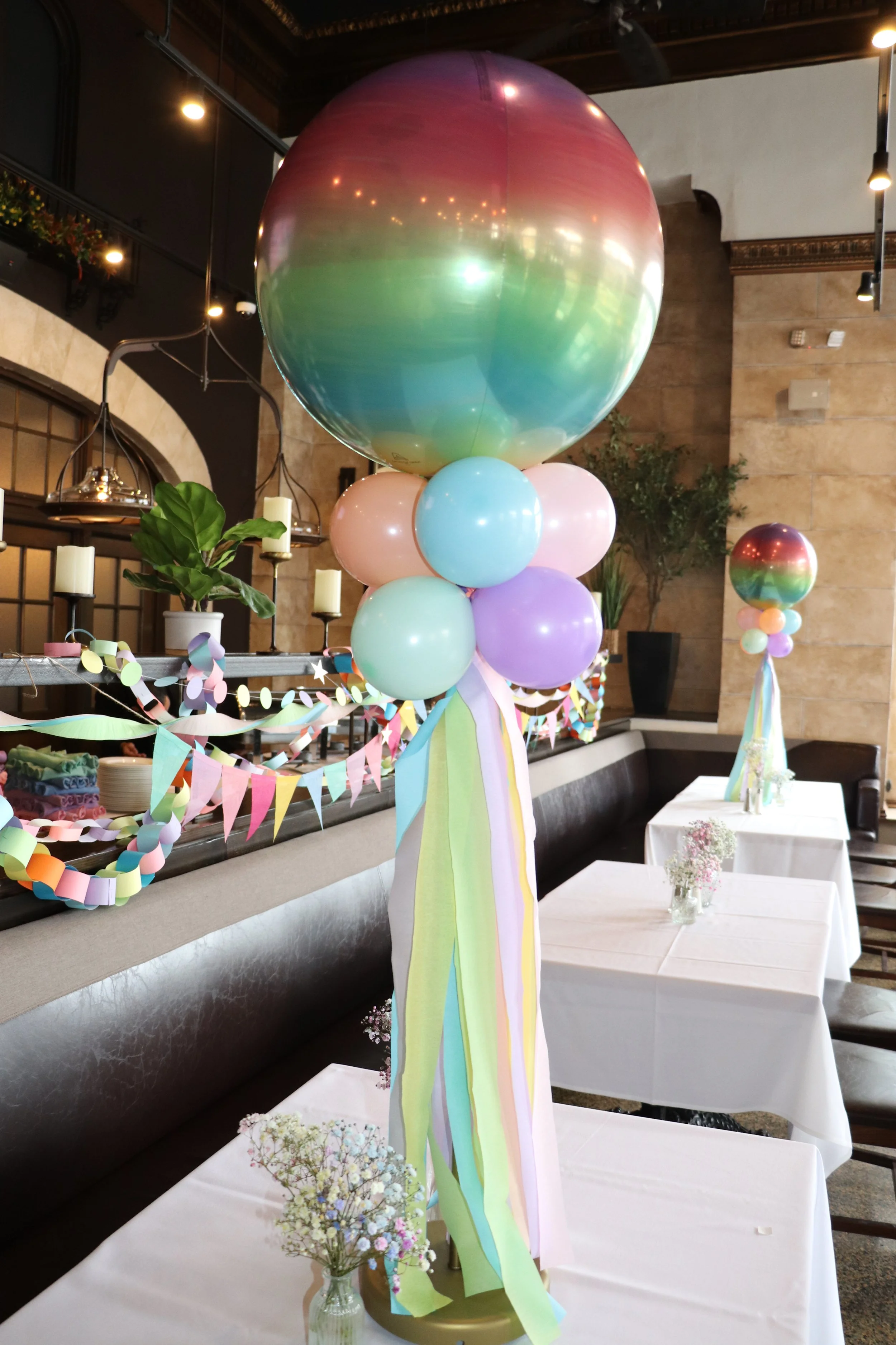 rainbow balloon centerpiece.JPG