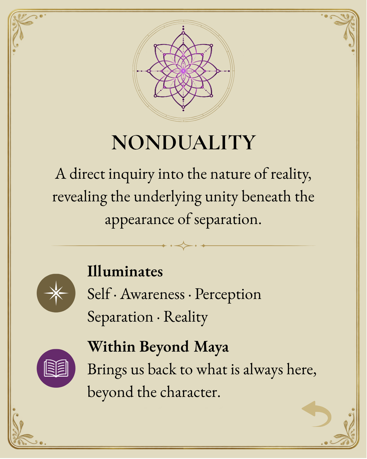 Nonduality information card
