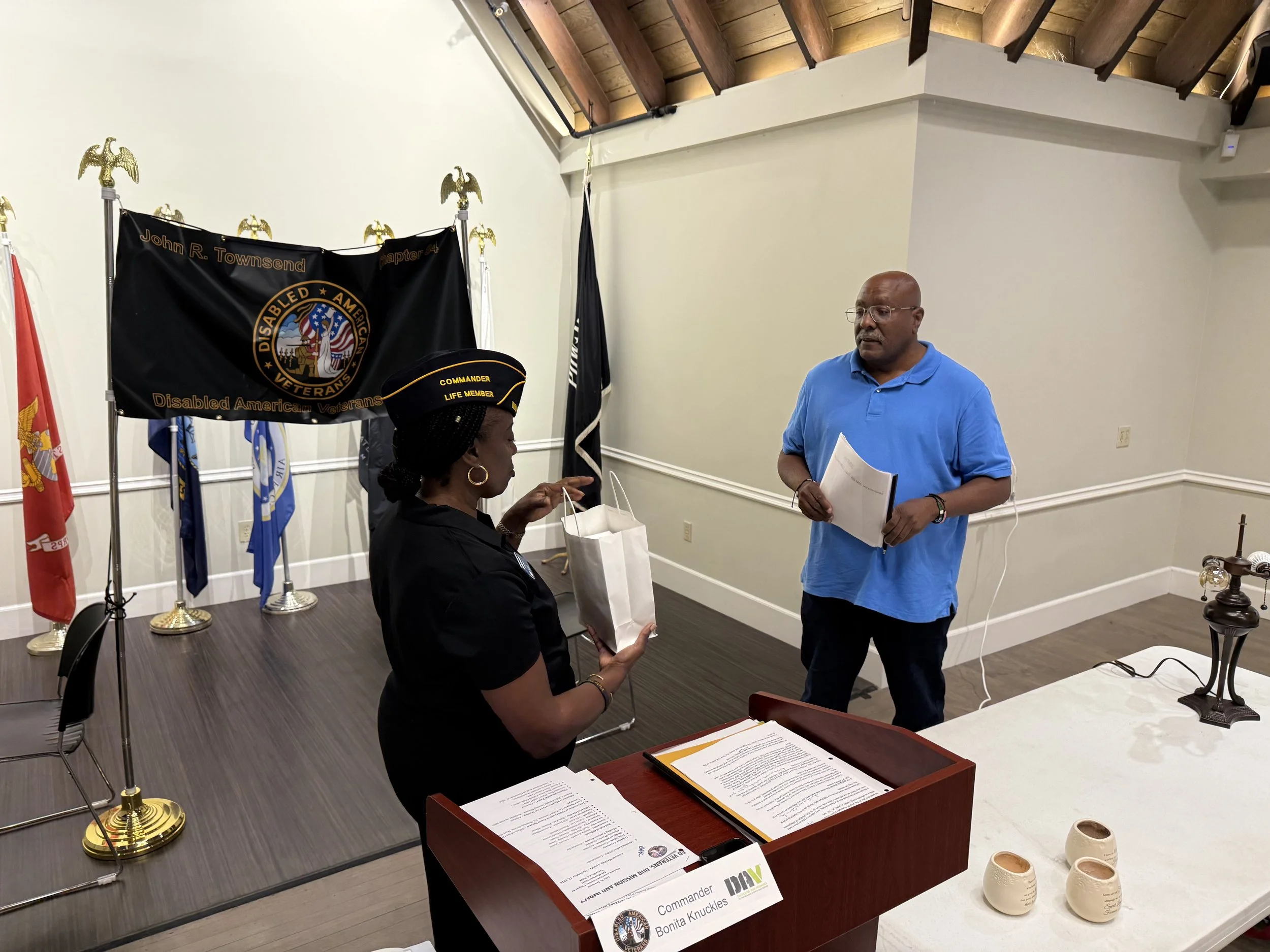 DAV Chapter #84 meeting with guest speaker Dr. Francis Cummins, 10-year Navy Veteran; retired VA Doctor of Osteopathy presenting information to the chapter on being the navigator of your health; September 12, 2026