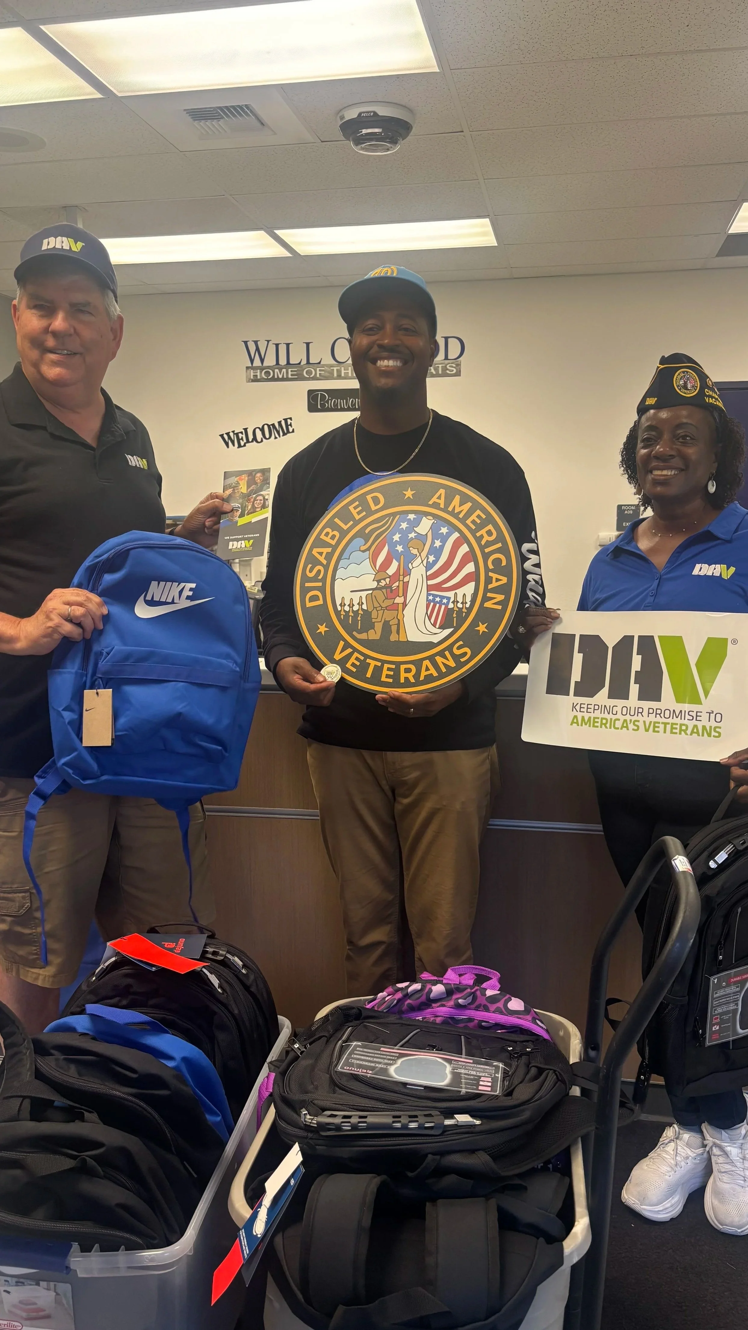Back to School BackPack Giveaway - September 2026.  Will C. Wood High School in Vacaville, CA, Dan O Root Elementary in Suisun City, CA and Holy Spirit School in Fairfield, CA. 