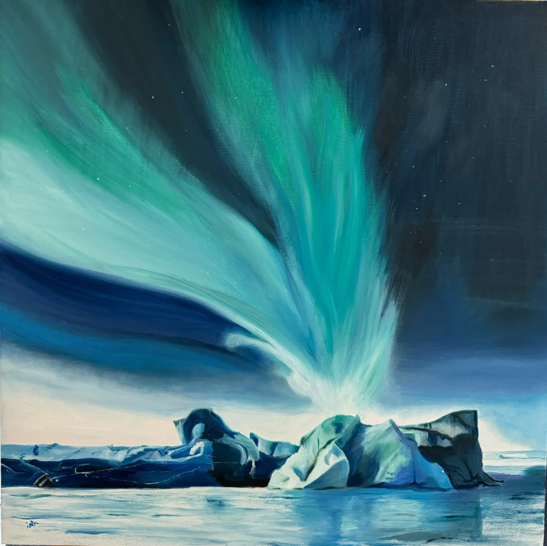 Northern Lights 30x30 ins Oil on canvas.jpeg