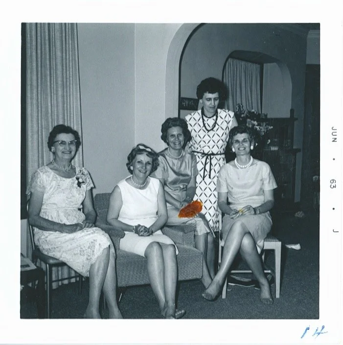 Hazel with the Kellum clan: DeeDee, Elaine, Margaret, Lyla, 50th celebration 1963