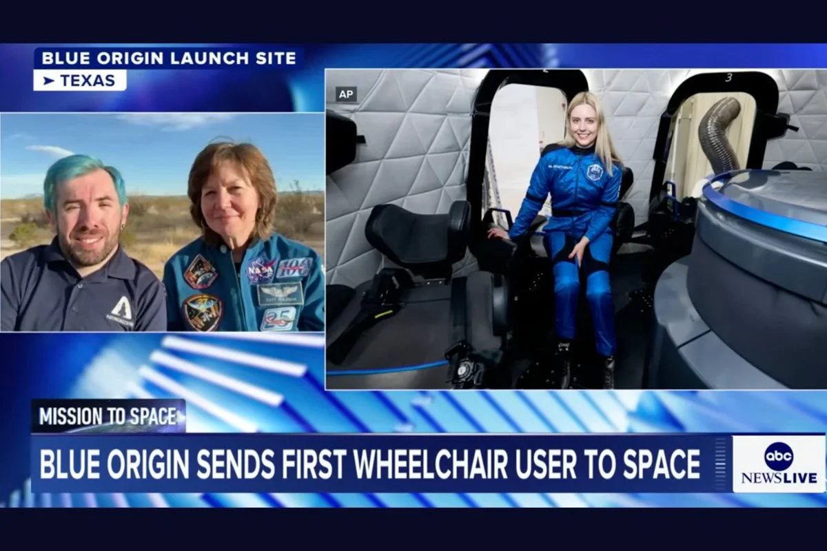 ABC NEWS LIVE: BLUE ORIGIN SENDS ITS FIRST WHEELCHAIR USER TO SPACE
